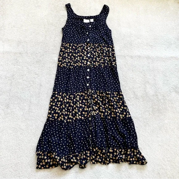 GO SOFTLY DITSY FLORAL MIDI/MAXI DRESS SMALL BOHO PRAIRIE COTTAGECORE FEMININE - Picture 9 of 9